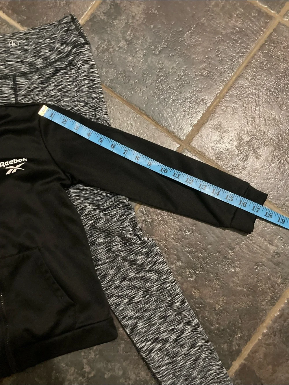 Reebok Black Kids' Full-Zip Track Jacket and Leggings Set Girls Size L 10/12